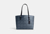 Coach- Mollie Tote In Signature Canvas -  Silver/Denim/Midnight Navy