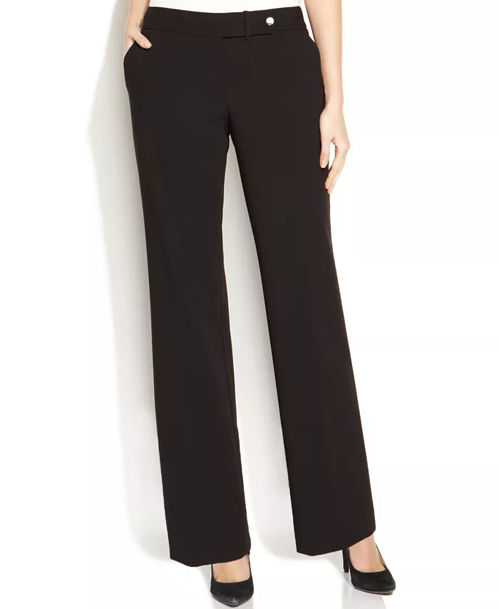 women's modern fit dress pants Calvin Klein Women's Straight Fit Suit Pants - Brown
