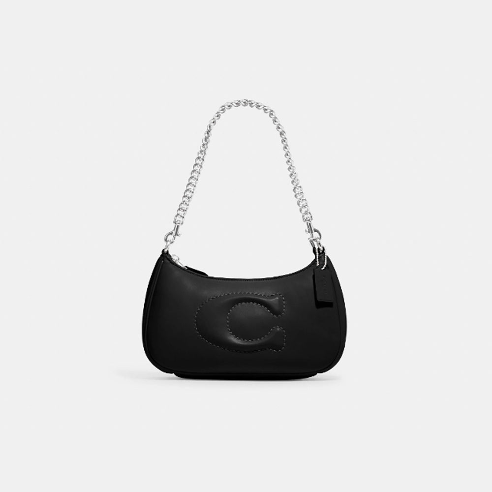 Coach- Teri Shoulder Bag With Signature Quilting (Silver/Black)