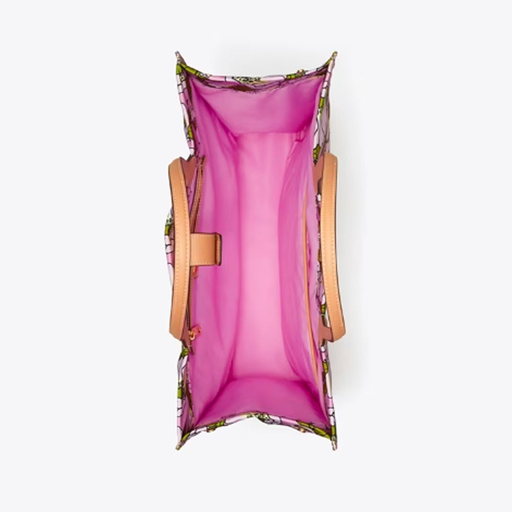 Tory Burch- Ella Printed Tote (Aster Pink Flower)