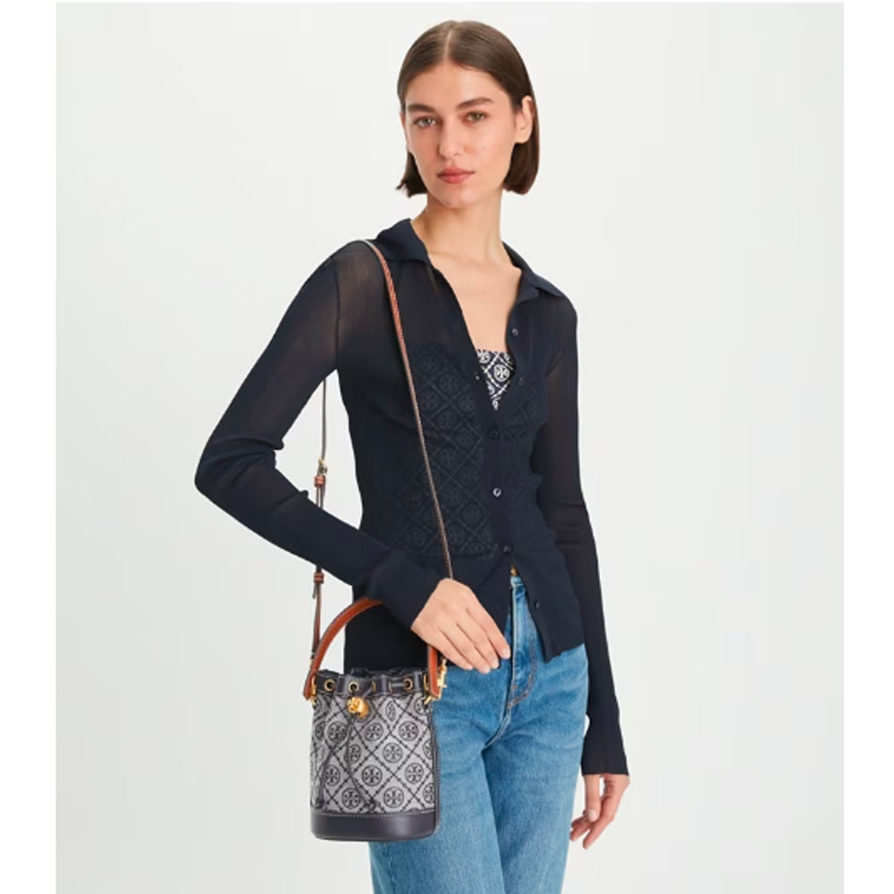 Tory Burch- Mini T Monogram Bucket Bag (Tory Navy)