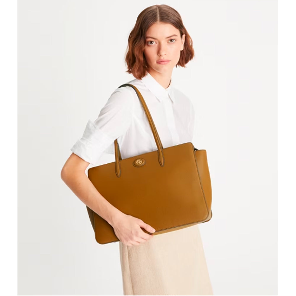 Tory Burch- Robinson Pebbled Tote (Bistro Brown)