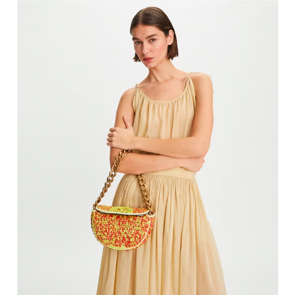 Tory Burch Fleming Raffia Bucket Bag