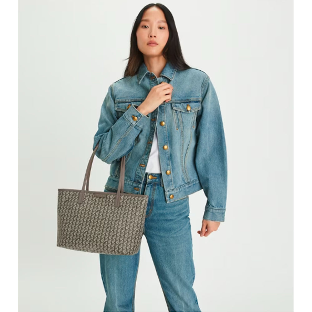 Tory Burch- Small Ever-Ready Zip Tote (Zinc)