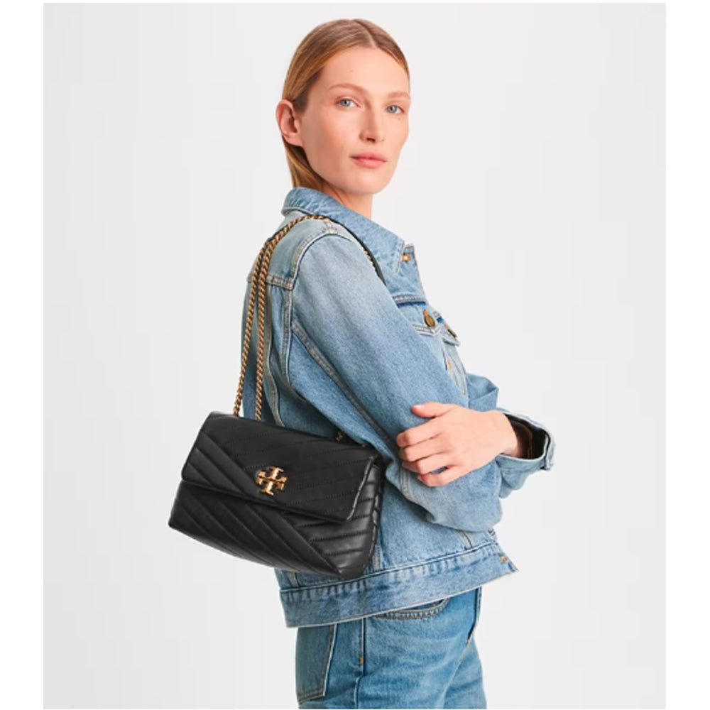 Tory Burch Small Kira Chevron Convertible Shoulder Bag Black Amreki
