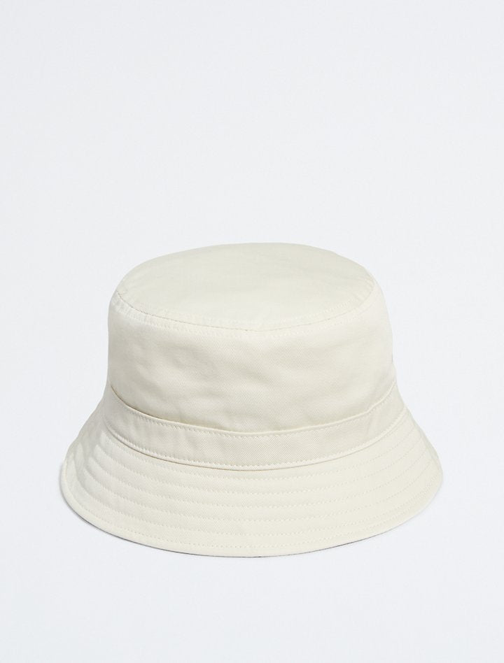 Calvin Klein- Standard Logo Cotton Twill Bucket Hat - Bone White