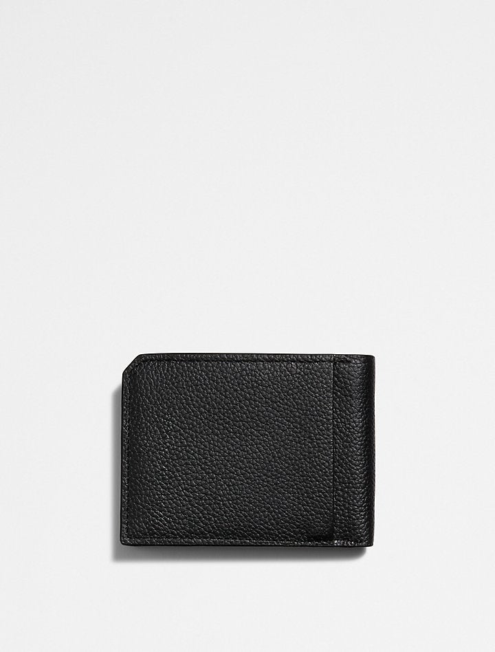 Calvin Klein- Pebble Leather Slim Bifold Wallet - Black Beauty