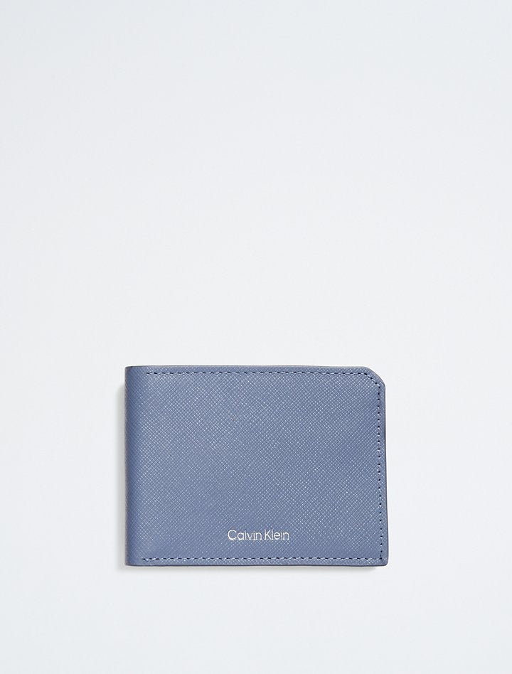 Calvin Klein- Saffiano Leather Slim Bifold Wallet - Crayon Blue