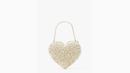 Kate Spade- Bridal Embellished 3d Heart Clutch - Multi
