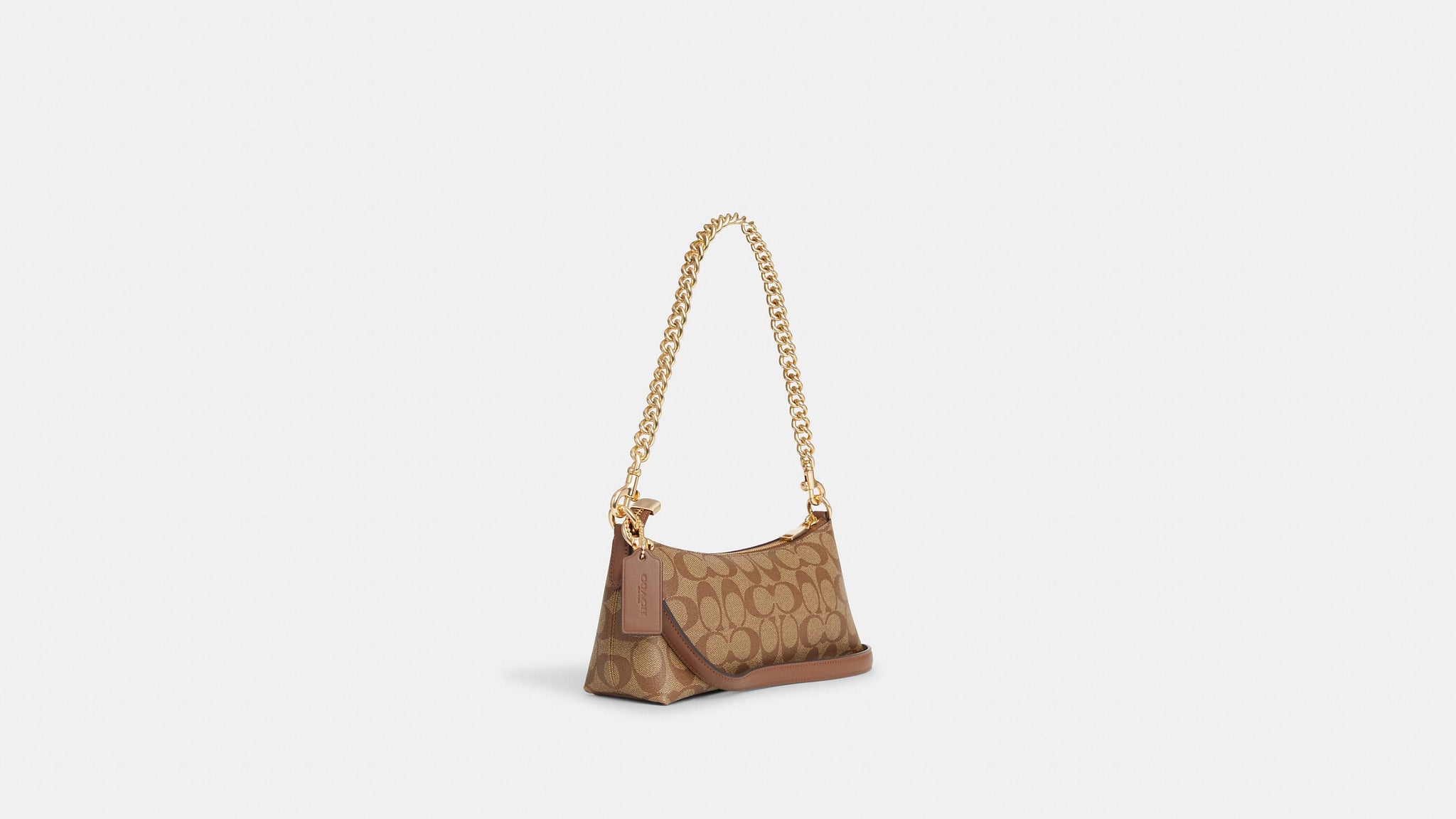 Coach- Charlotte Shoulder Bag In Signature Canvas - Gold/Khaki Saddle