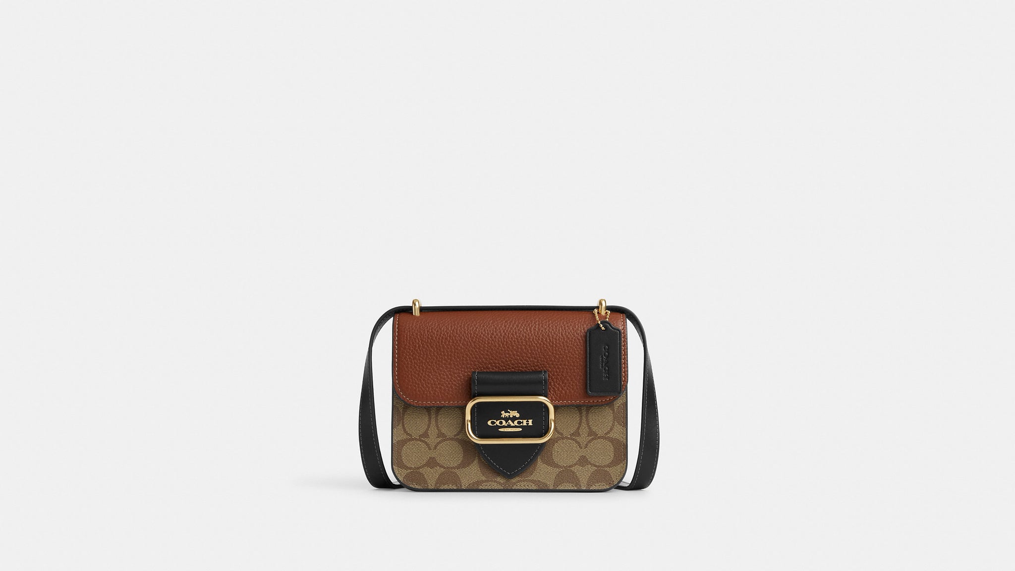 Coach- Morgan Square Crossbody In Colorblock Signature Canvas - Gold/Khaki Multi