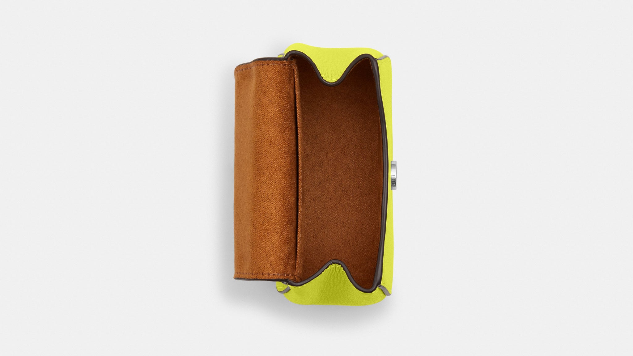 Coach- Morgan Card Case On A Chain - Silver/Bright Yellow