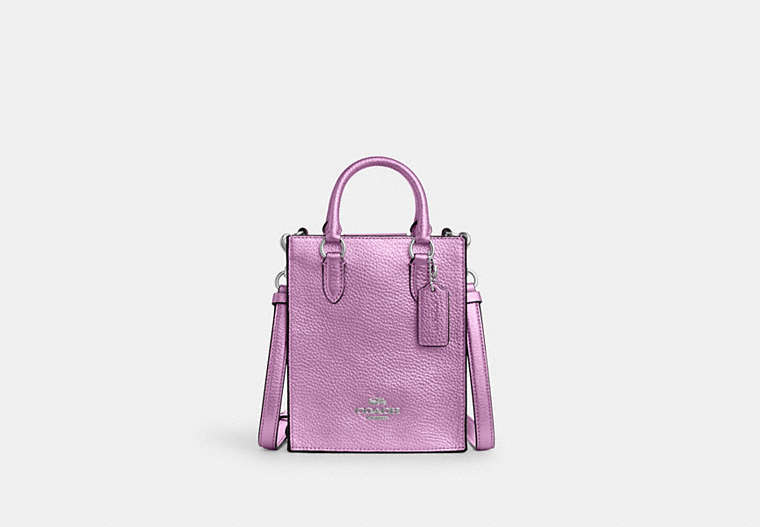 Coach- North South Mini Tote - Silver/Metallic Lilac