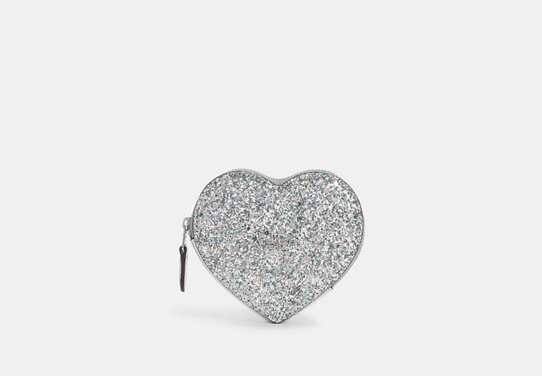 Coach- Heart Coin Case - Silver/Silver