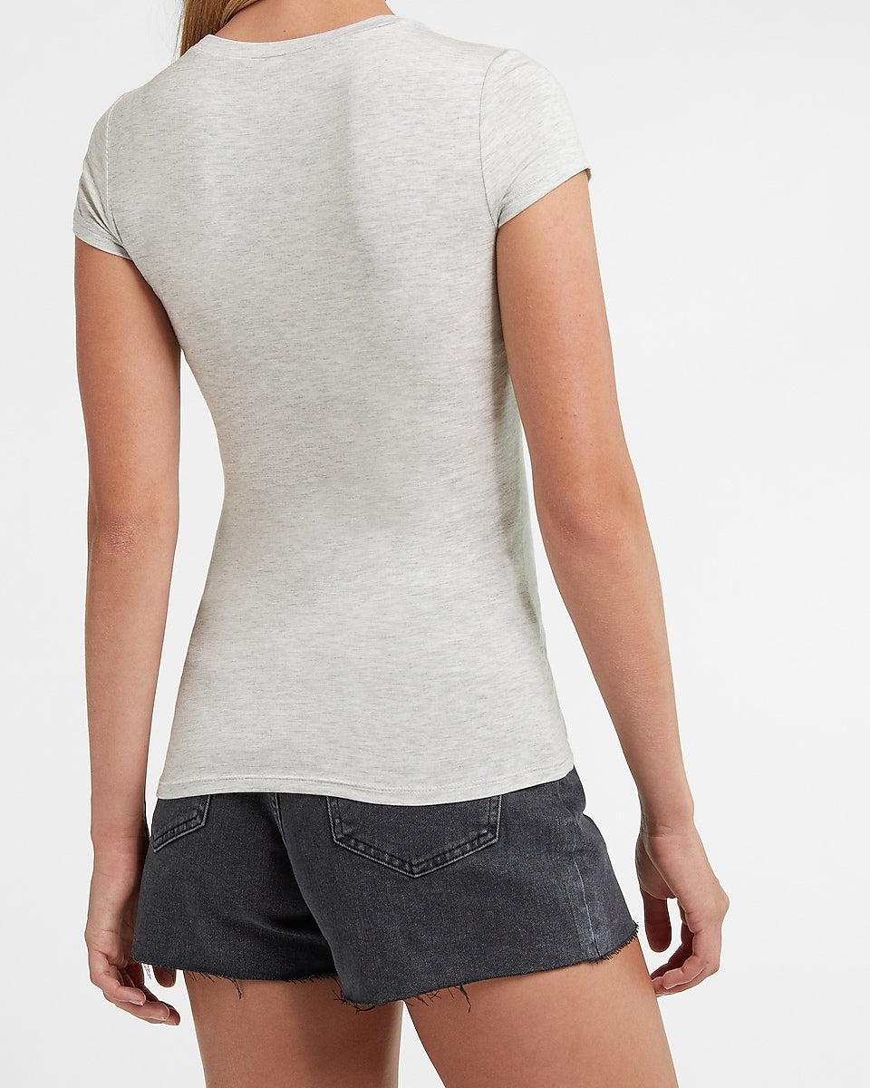 Express- Fitted Double Layer Crew Neck Tee