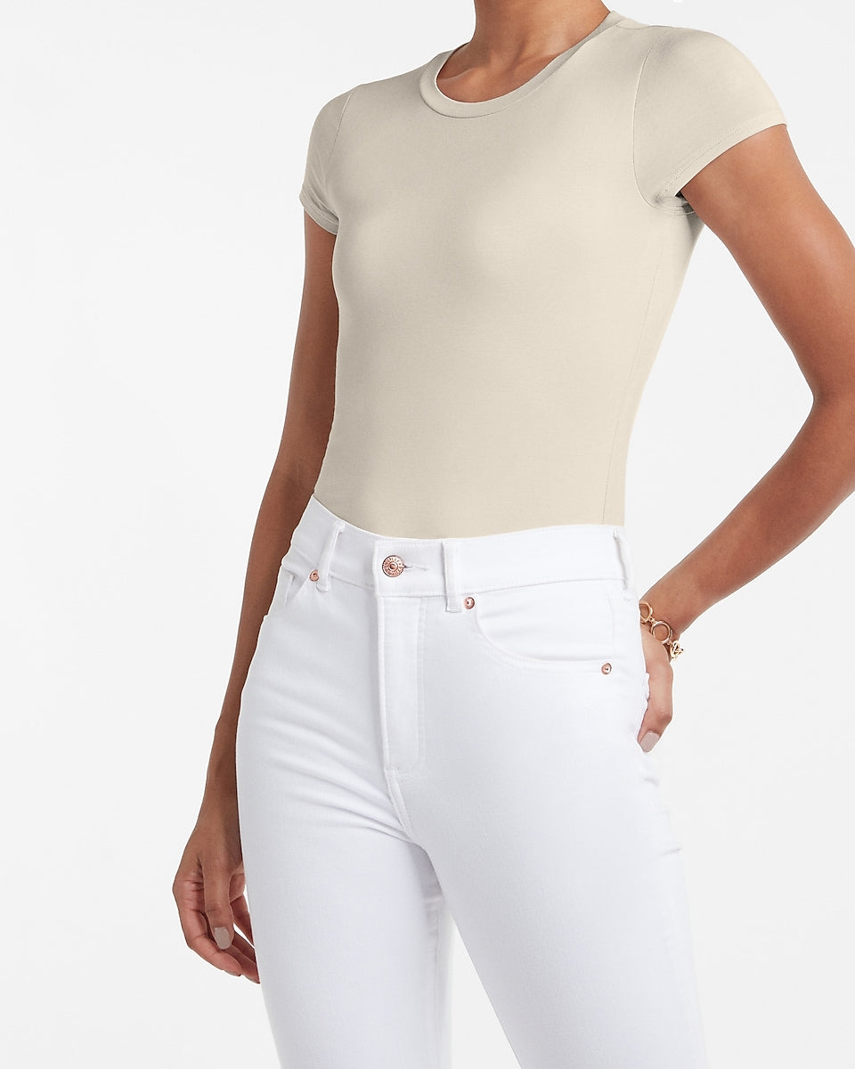 Express- Fitted Double Layer Crew Neck Tee