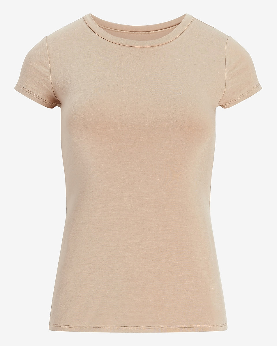 Express- Fitted Double Layer Crew Neck Tee