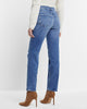 Express- High Waisted Medium Wash Ripped Modern Straight Jeans - Medium Wash 20