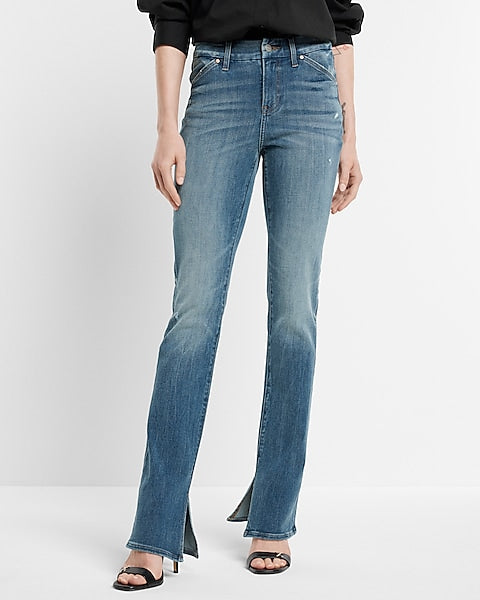 Express- Mid Rise Medium Wash FlexX Skyscraper Jeans - Medium Wash 19