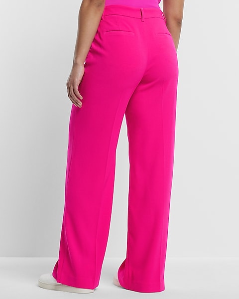 Express Editor Mid Rise Relaxed Trouser Pant Neon Berry 259
