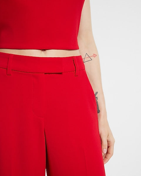 red dress pants express Ryrjj Womens Stretch Dress Pants Casual Slacks Pants with Pockets Flared Straight Leg Bootcut Trousers for Office Work Business(Red,M), Women's, Size: