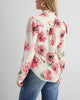 Express- Floral Print Ruffle Neck Relaxed Portofino Shirt - Pink Print 17