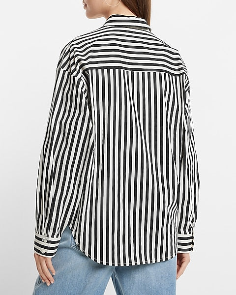 Express black and discount white striped shirt