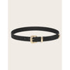 Rosegal- Gold Tone Engraved Buckle Belt (Black)