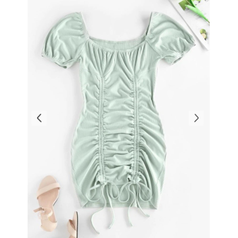 zaful bodycon dress Bodycon Long Sleeve Short Dress In BLUE