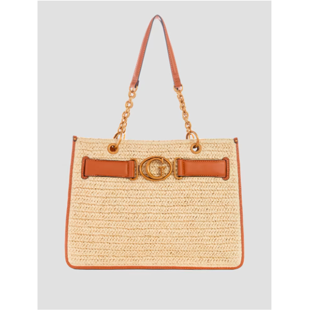 Guess- Aviana Straw Tote (New Brown)