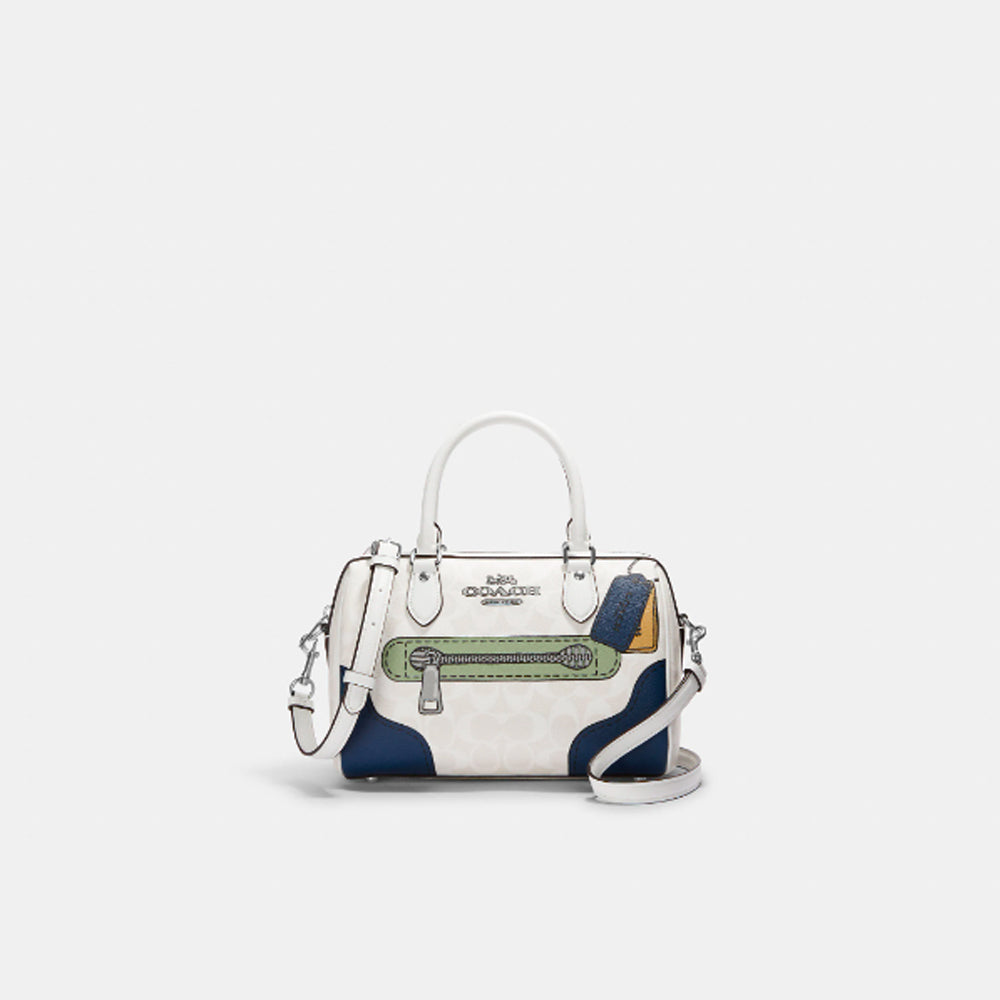 Coach- Rowan Satchel In Signature Canvas With Trompe L'oeil Print (Sil –  Amreki