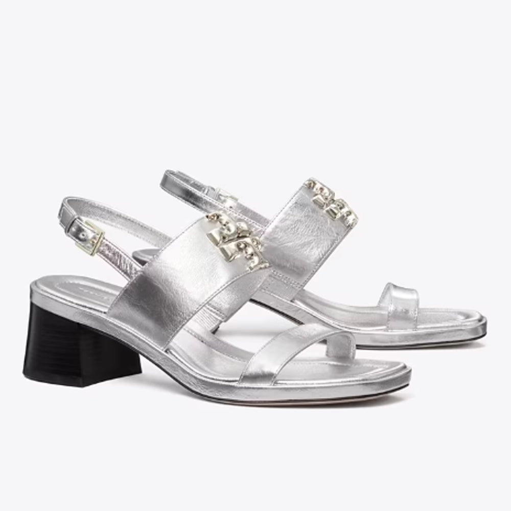 Tory Burch Eleanor Heel Sandal Silver Amreki