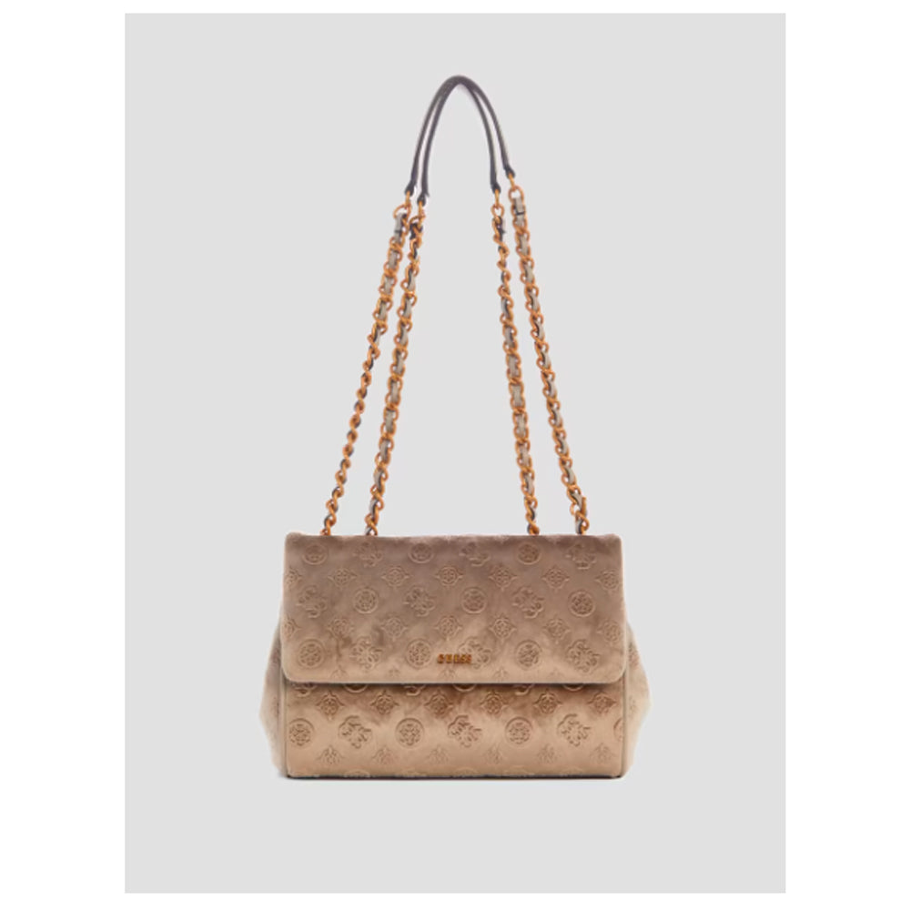 Guess- Inia Velvet Convertible Crossbody (Chalk)