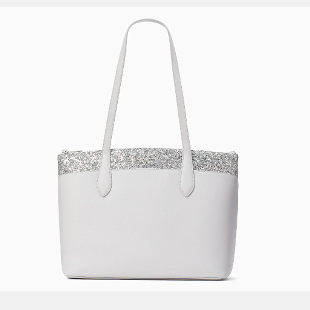 Kate Spade Flash Glitter Tote Grey Amreki