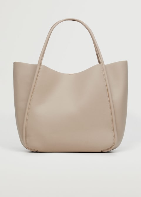MANGO- Shopper Bag With Double Handle (Ice Grey)