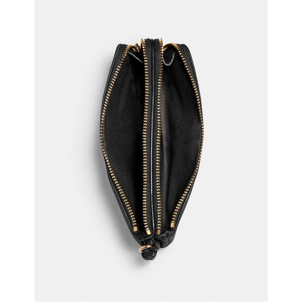 Coach Double Corner Zip Wristlet Black Amreki