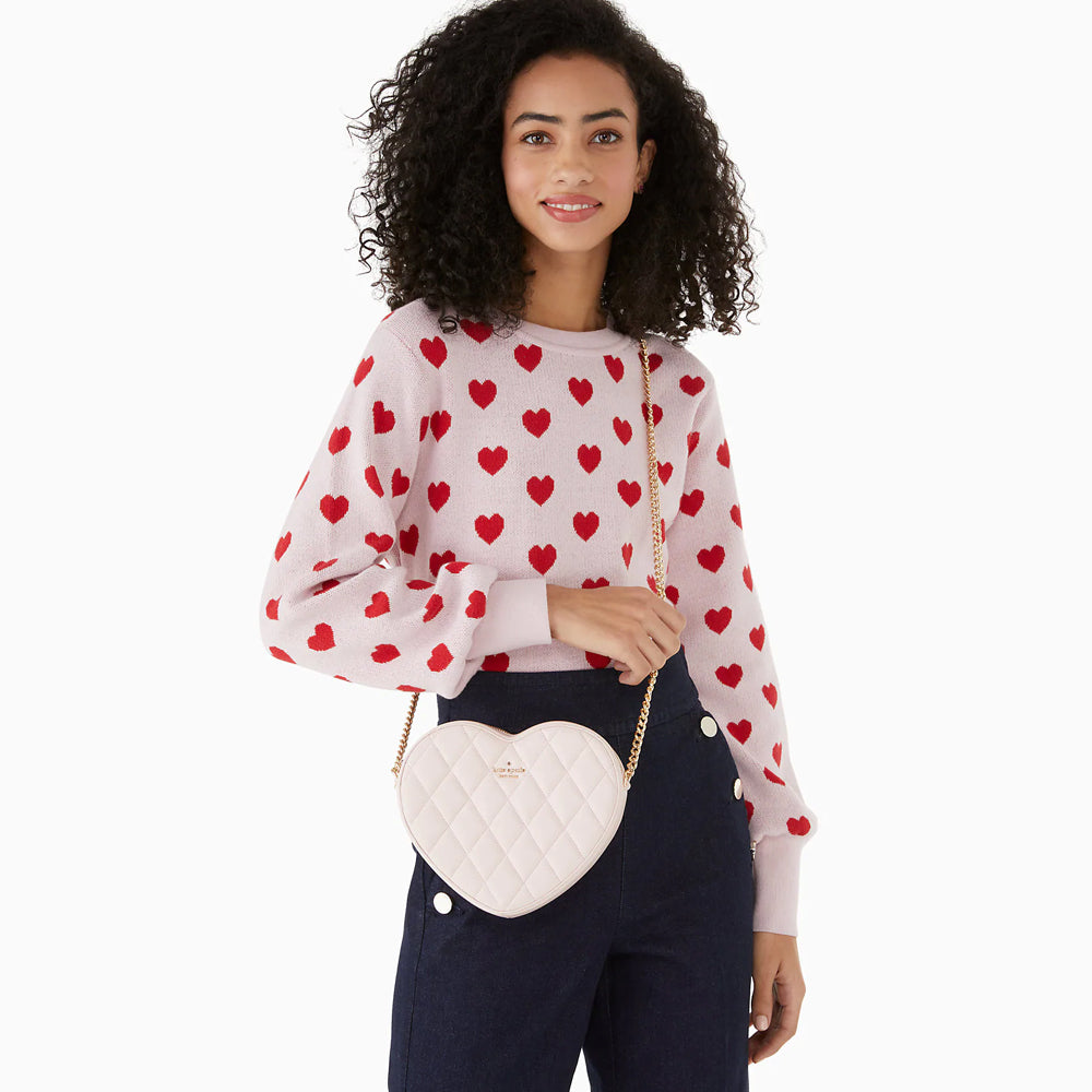 HUGO Love Heart shaped mini handbag in bright pink