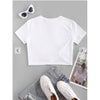 Zaful- Twisted Short Sleeve Crop Tee - White