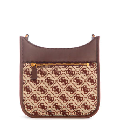 Guess- Katey Jacquard Mini Hobo Bag (Brown Multi)