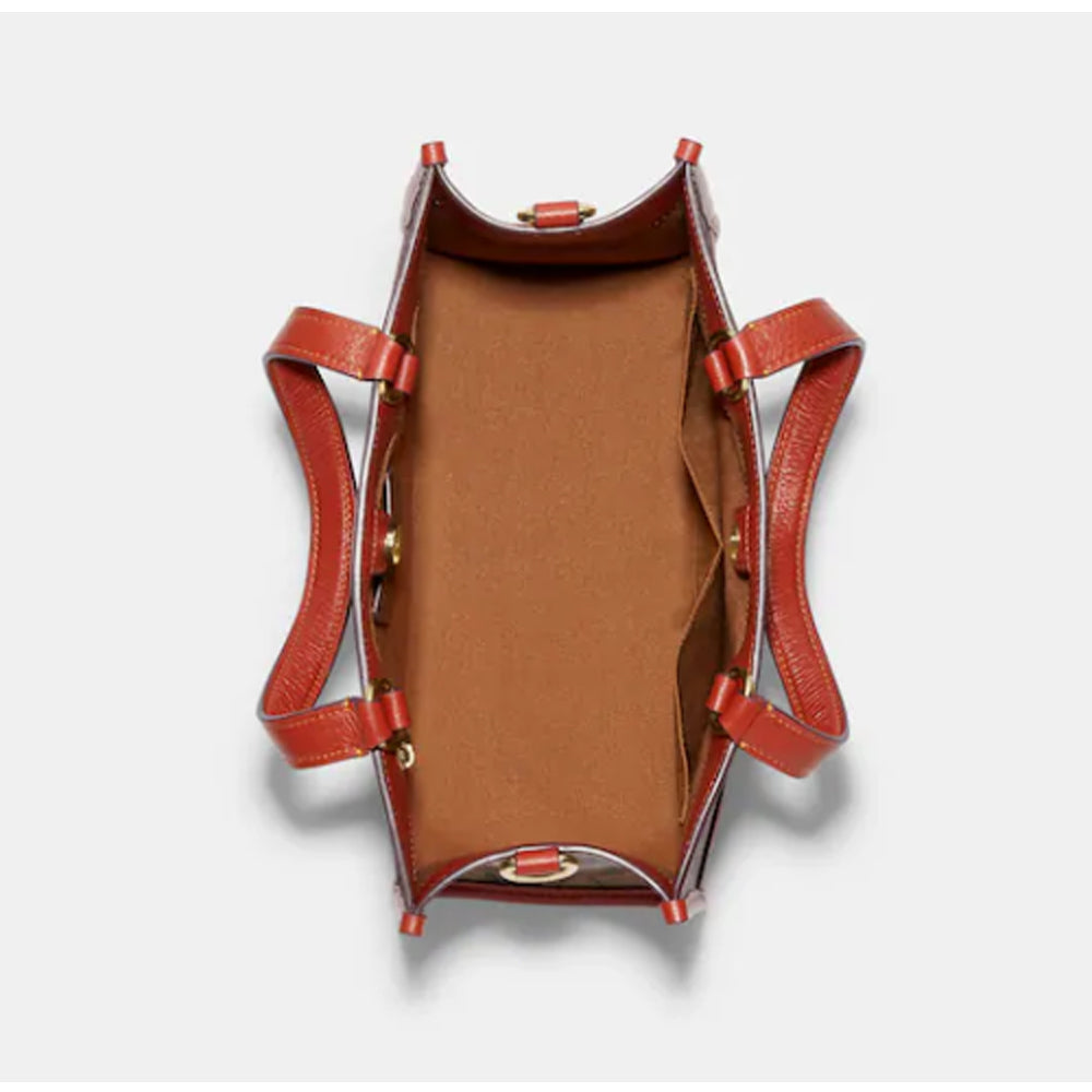 Coach- Dempsey Carryall In Signature Canvas With Wild Strawberry Print - Gold/Khaki Multi