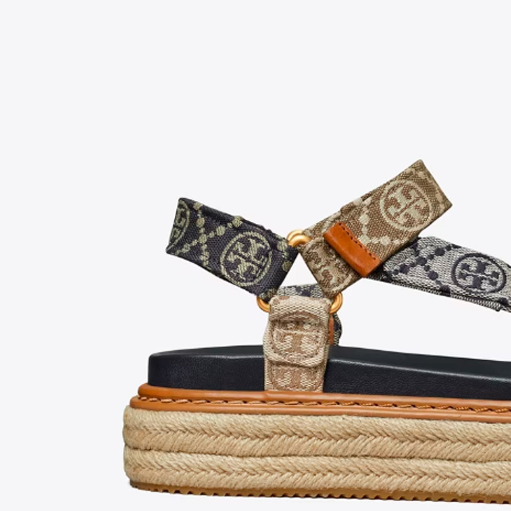 Tory Burch- T Monogram Rope Sport Sandal - Perfect Navy / Inverse Navy / Hazelnut