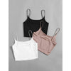 Romwe- 3pcs Solid Crop Cami