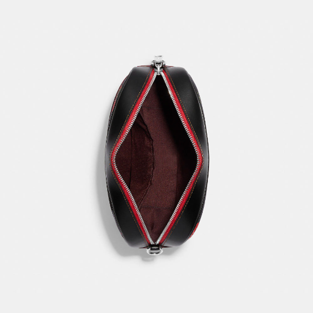 Coach- Jamie Camera Bag With Wild Strawberry Print - Silver/Black Multi