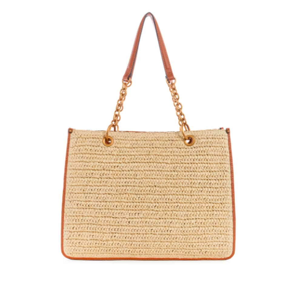 Guess- Aviana Straw Tote (New Brown)