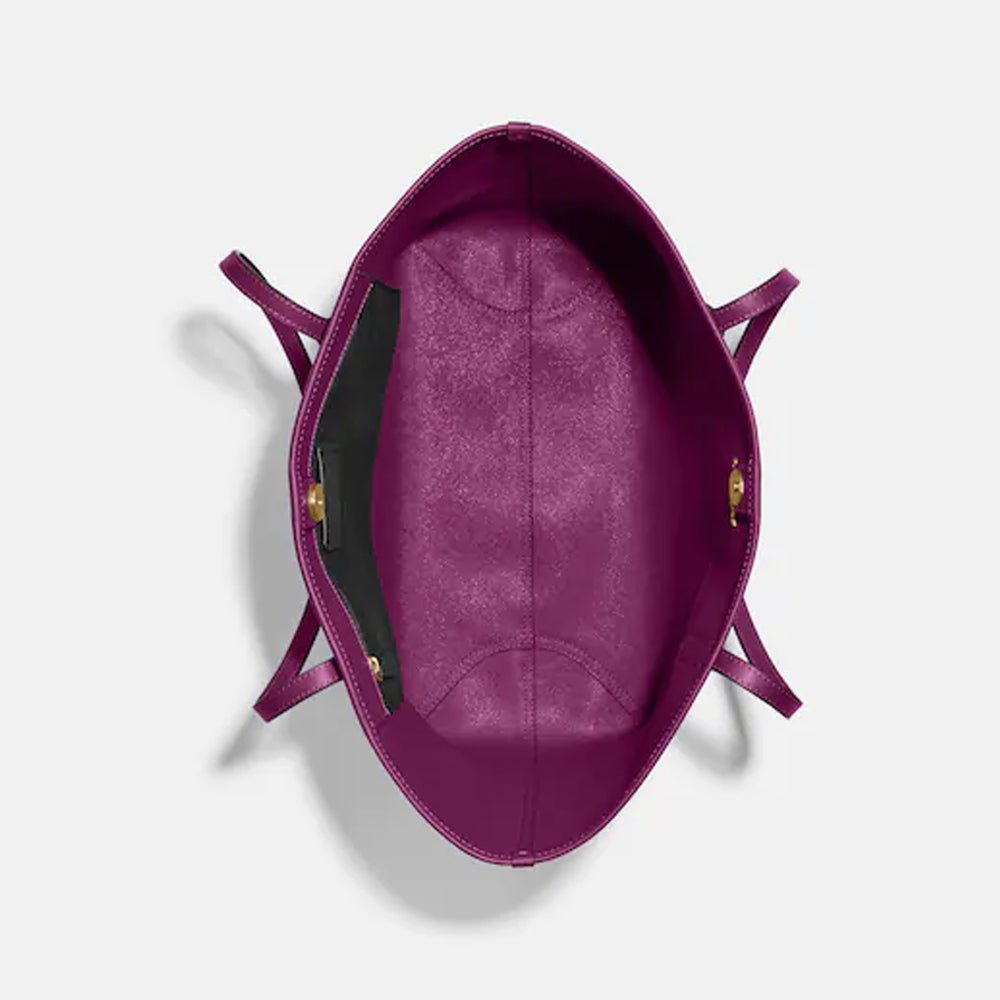 Coach- City Tote In Signature Canvas (Im/Brown/Dark Magenta)