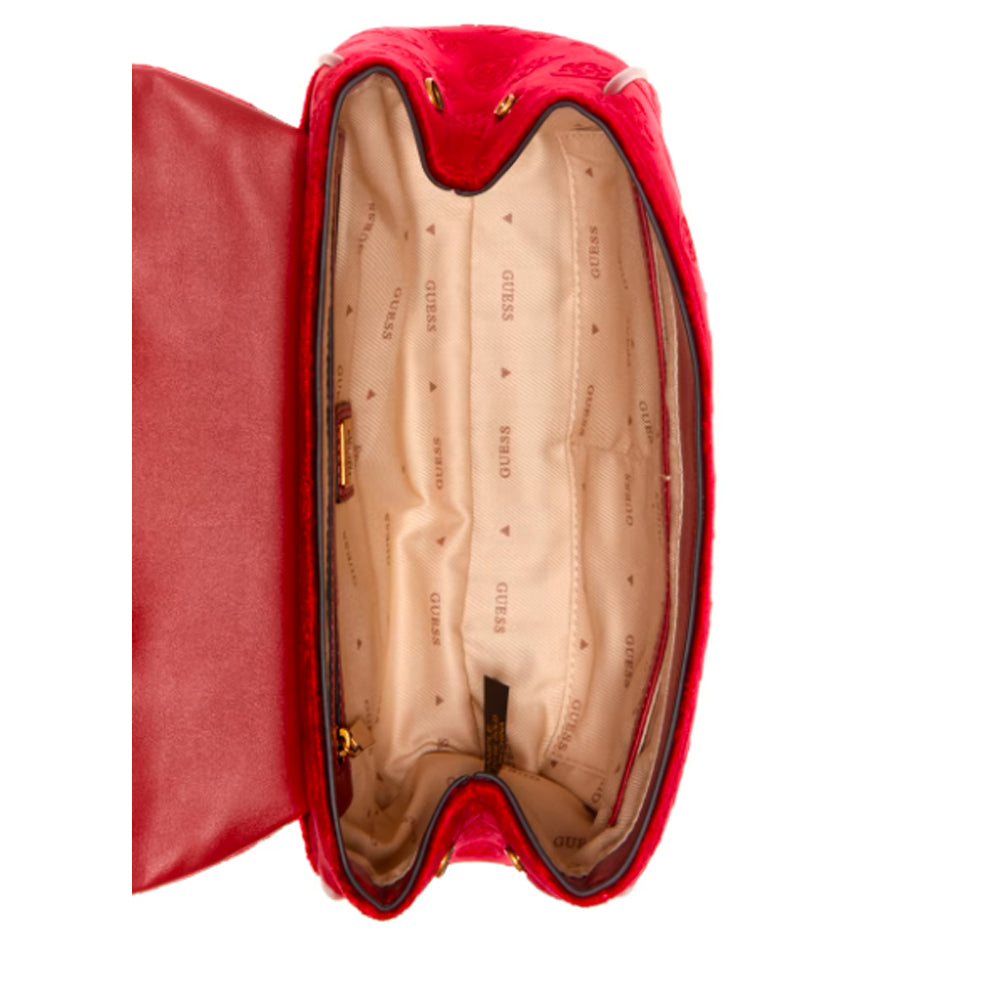 Guess- Inia Velvet Convertible Crossbody (Beet Red)