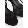 Missguided- Black Faux Suede Tie Up Mid Heel Sandals