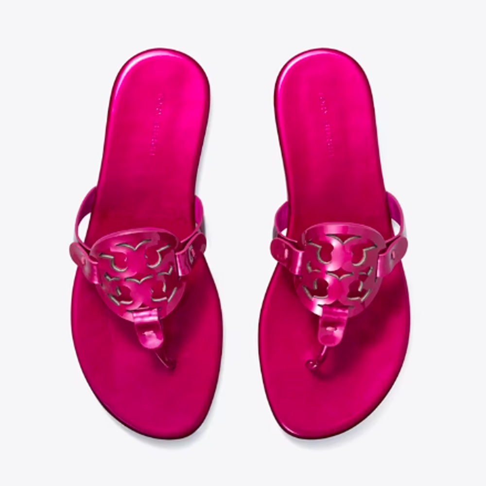 Tory Burch- Miller Soft Patent Leather Sandal - Hot Pink