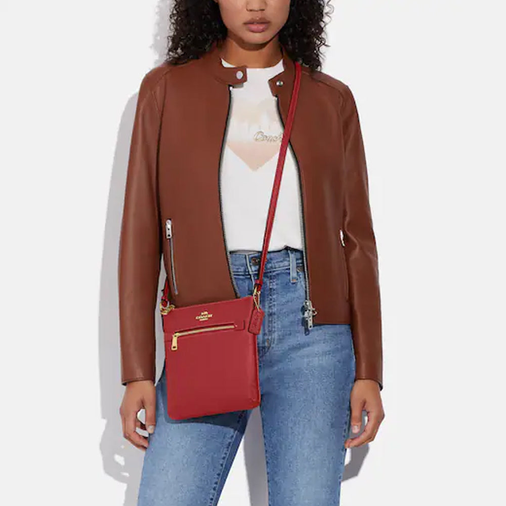 Coach- Mini Rowan File Bag - Gold/1941 Red