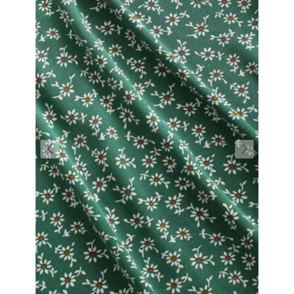 Zaful- Tie Shoulder Tiny Floral Mini Dress - Sea Turtle Green